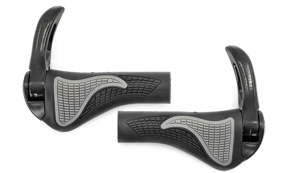 Grips Azimut Ergo + Bar-Ends adjustable Alu 140mm black-grey - 1