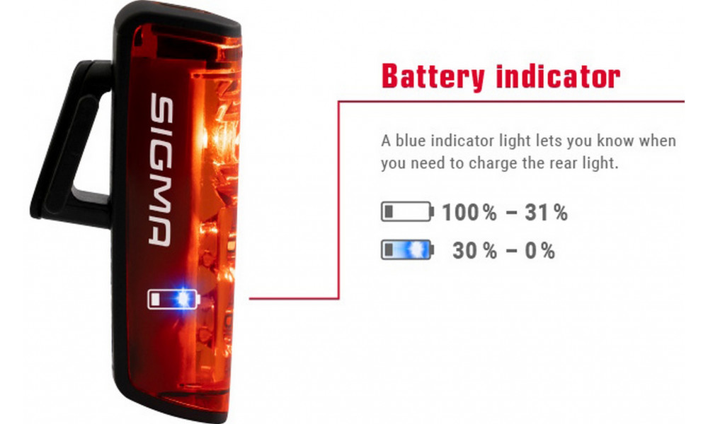 Rear lamp Sigma Blaze RL LED + Brake Light USB - 7