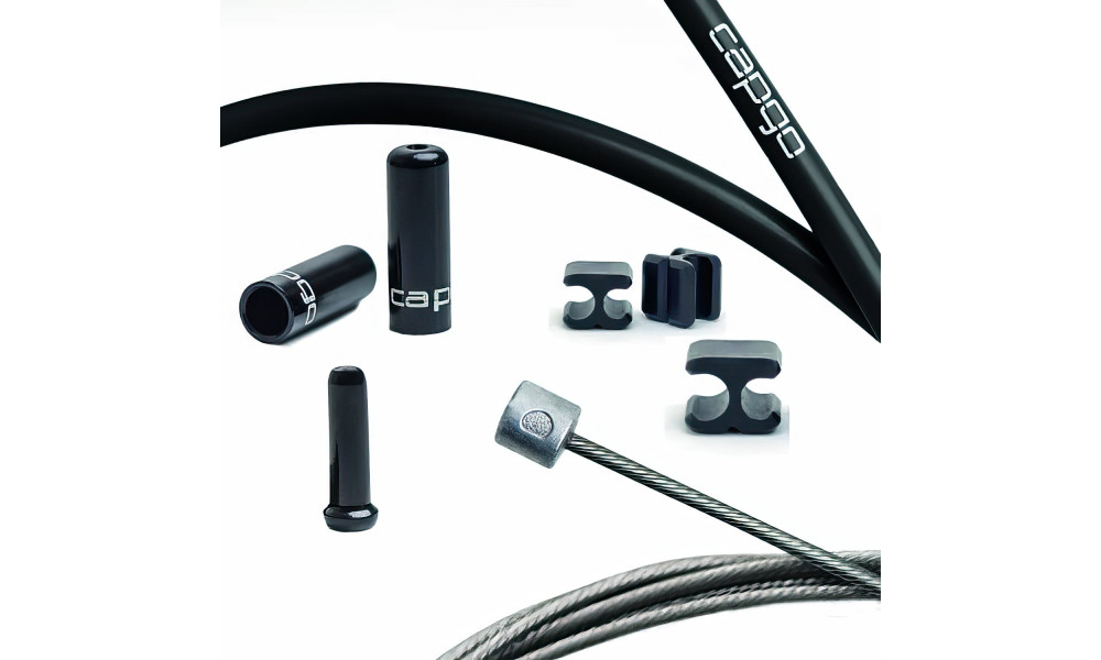 Shift cable set Capgo OL Single(1x) stainless Kevlar Shimano/Sram MTB & E-Bike 1x11/12/13 black 