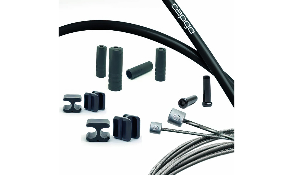 Комплект тросов переключателя Capgo BL Doube(2x) stainless Shimano/Sram Road & MTB black 
