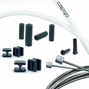 Shift cable set Capgo BL Doube(2x) stainless Shimano/Sram Road & MTB white