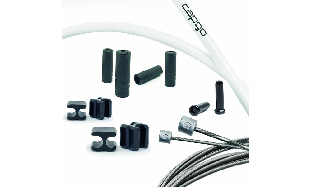 Комплект тросов переключателя Capgo BL Doube(2x) stainless Shimano/Sram Road & MTB white 
