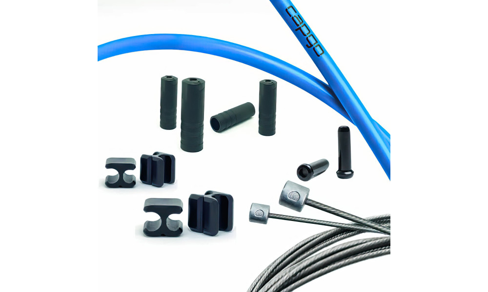 Комплект тросов переключателя Capgo BL Doube(2x) stainless Shimano/Sram Road & MTB blue 