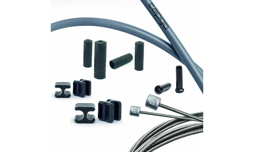 Комплект тросов переключателя Capgo BL Doube(2x) stainless Shimano/Sram Road & MTB grey 