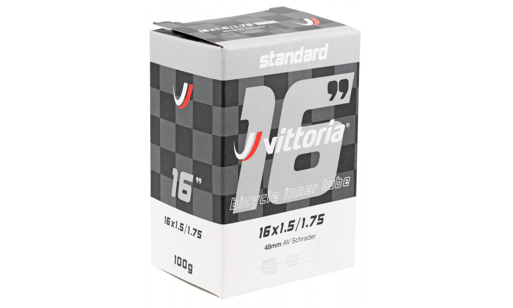Tube 16" Vittoria Standard AV 48mm (16x1.5/1.75 - 40/47-349) - 3