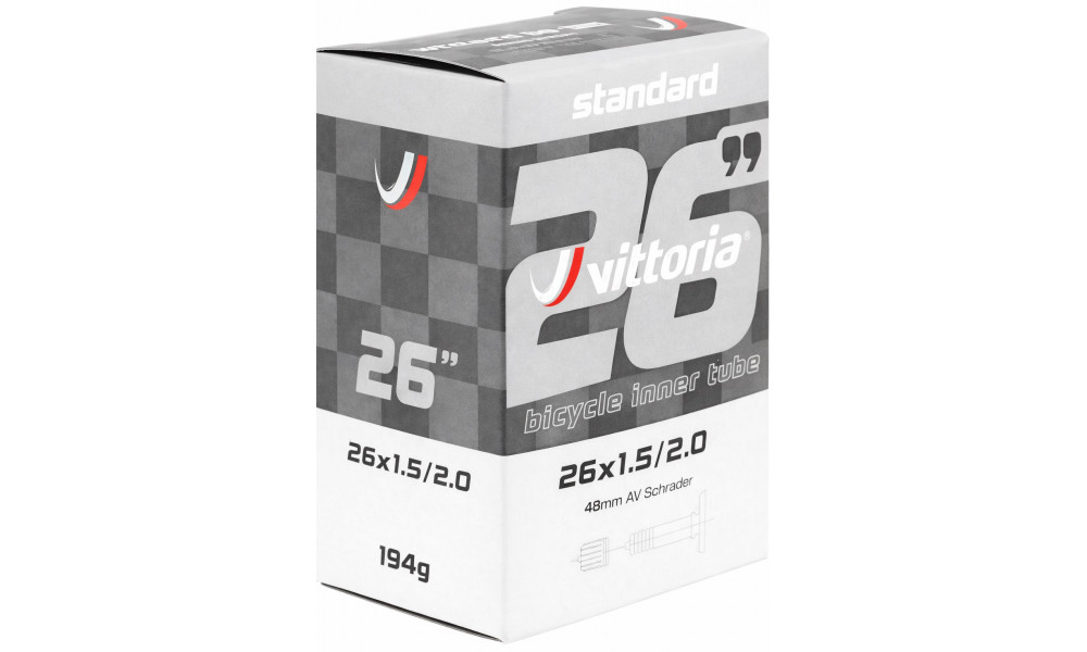 Tube 26" Vittoria Standard AV 48mm (26x1.5/2.0 - 40/50-559) - 3