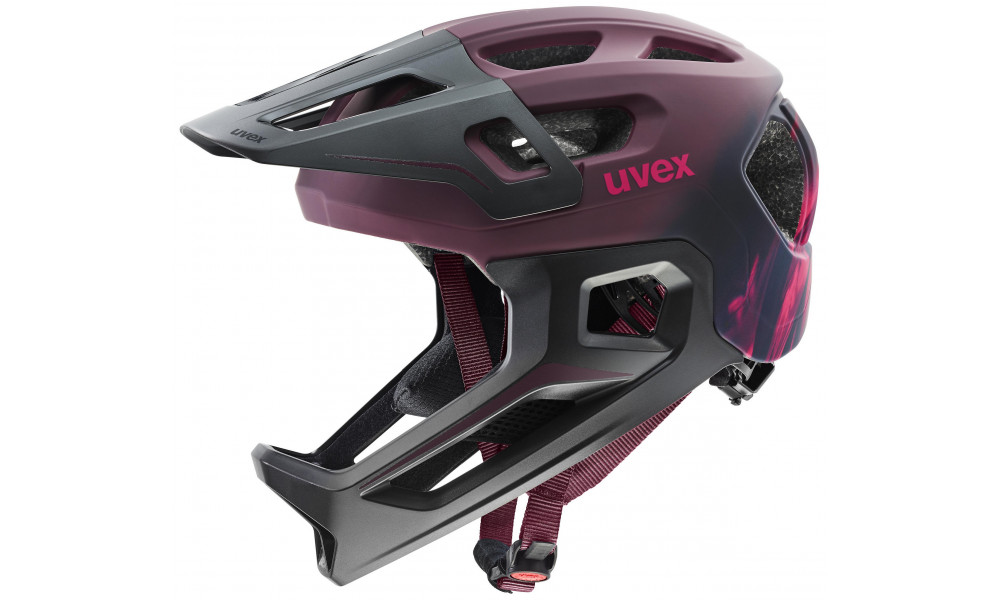 Шлем Uvex react jr fullface cranberry matt - 1