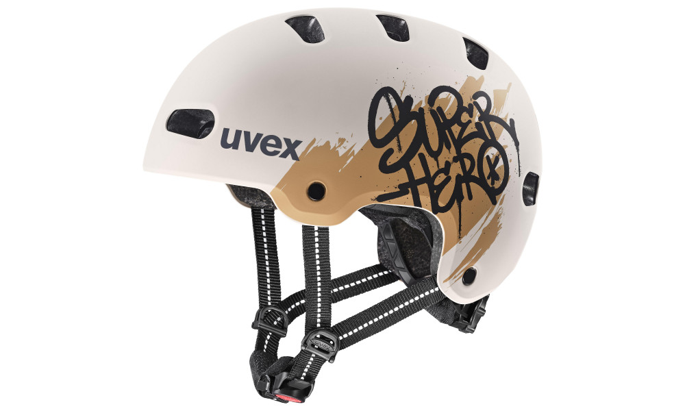 Helmet Uvex kid 4 style super hero warm grey matt - 1