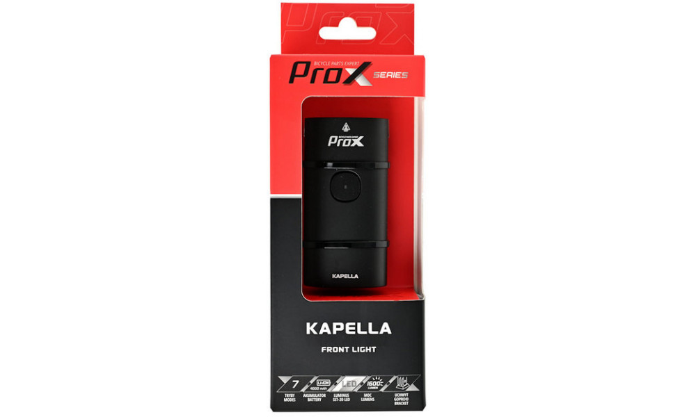 Передняя лампа ProX Kapella 1600Lm PowerBank Ring Safe+Memory USB - 5