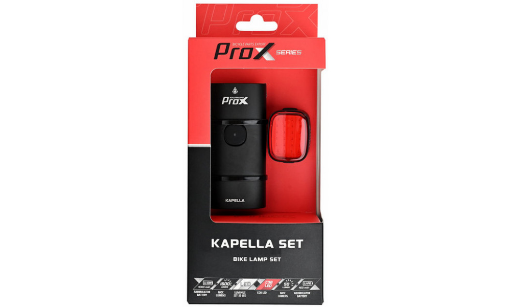 Light set ProX Kapella 1600Lm + Ara I 50Lm Powerbank Ring Safe+Memory USB - 7