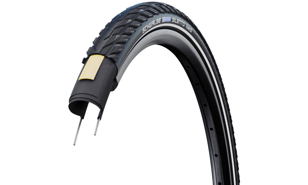 ???? 26" Schwalbe Silento HS 421 Active Wired 47-559 / 26x1.75 Black-Reflex 