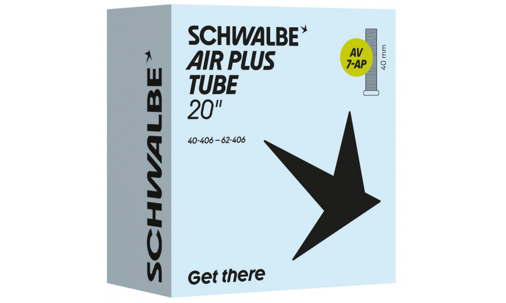 Камера 20" Schwalbe AV7-AP 40mm Air Plus (40/62-406) - 1