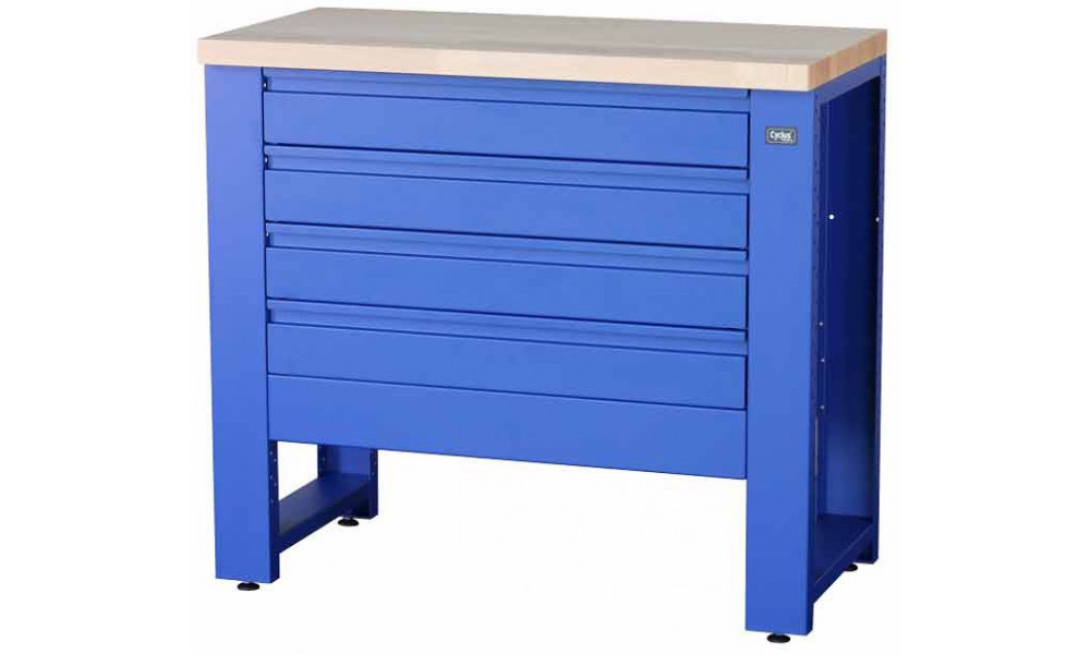 Рабочий стол для мастерской Cyclus Tools System 500 with base cabinet 4 drawers 89 x 100 x 50 cm blue (7 