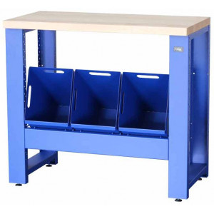 Workshop table Cyclus Tools System 500 trash can 3 x 25 L 89 x 100 x 50 cm blue (720809)