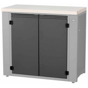 Workshop table part Cyclus Tools System 500 cabinet hinged doors with 2 levels for workbench 720851 anthracite (720854)