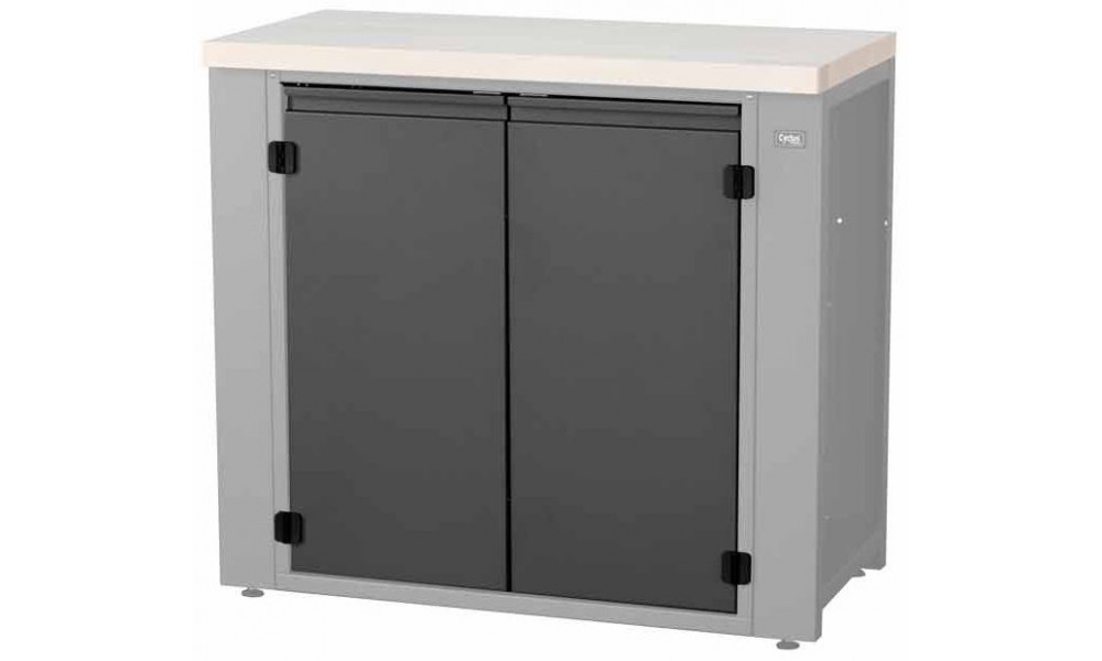 Workshop table part Cyclus Tools System 500 cabinet hinged doors with 2 levels for workbench 720851 anthracite (720854) 