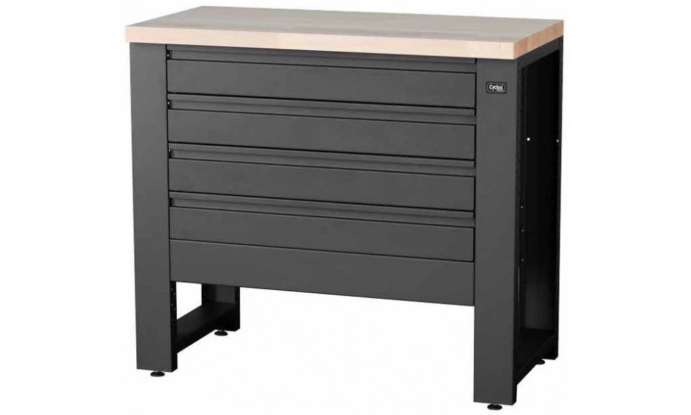 Workshop table Cyclus Tools System 500 89 x 100 x 50 cm with base cabinet 4 drawers anthracite (720856) 