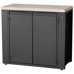 Workshop table Cyclus Tools System 500 89 x 100 x 50 cm with cabinet hinged doors with 2 levels anthracite (720857)
