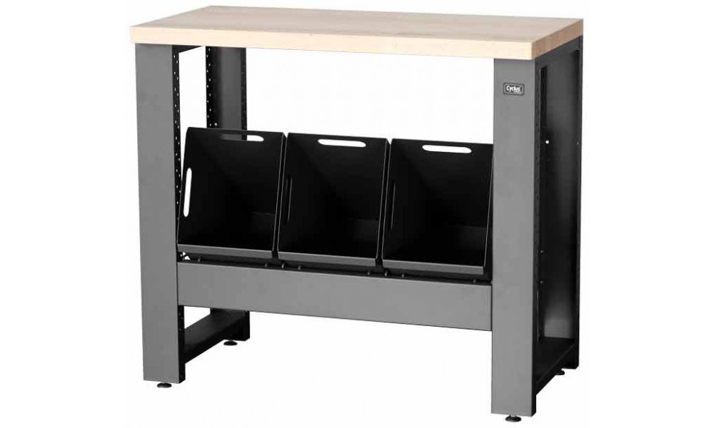 Workshop table Cyclus Tools System 500 89 x 100 x 50 cm with trash can 3 x 25 L anthracite (720859) 