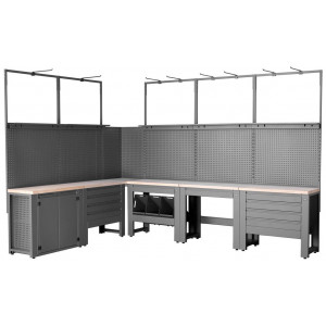 Workshop table Cyclus Tools Ralf System 500 37-piece 259 x 500 x 50 cm anthracite (720896)