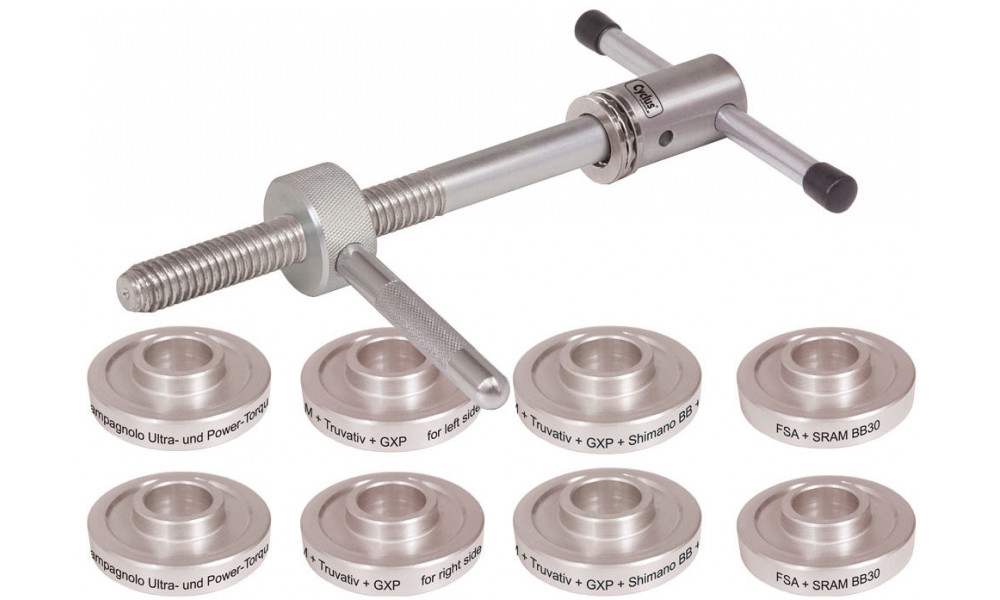Tool set Cyclus Tools bottom bracket press with 5 bushing pairs for 24/30 mm Press-Fit Shimano / SRAM / Campagnolo / FSA (729991 