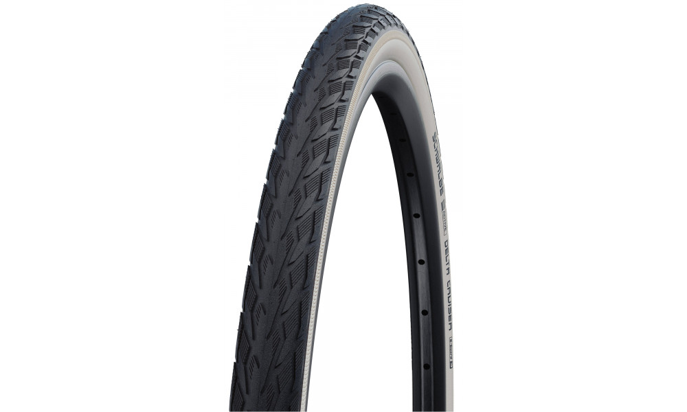 ???? 28" Schwalbe Delta Cruiser Plus HS431 Active Wired 28-622 / 28x1.10 Whitewall Reflex - 1