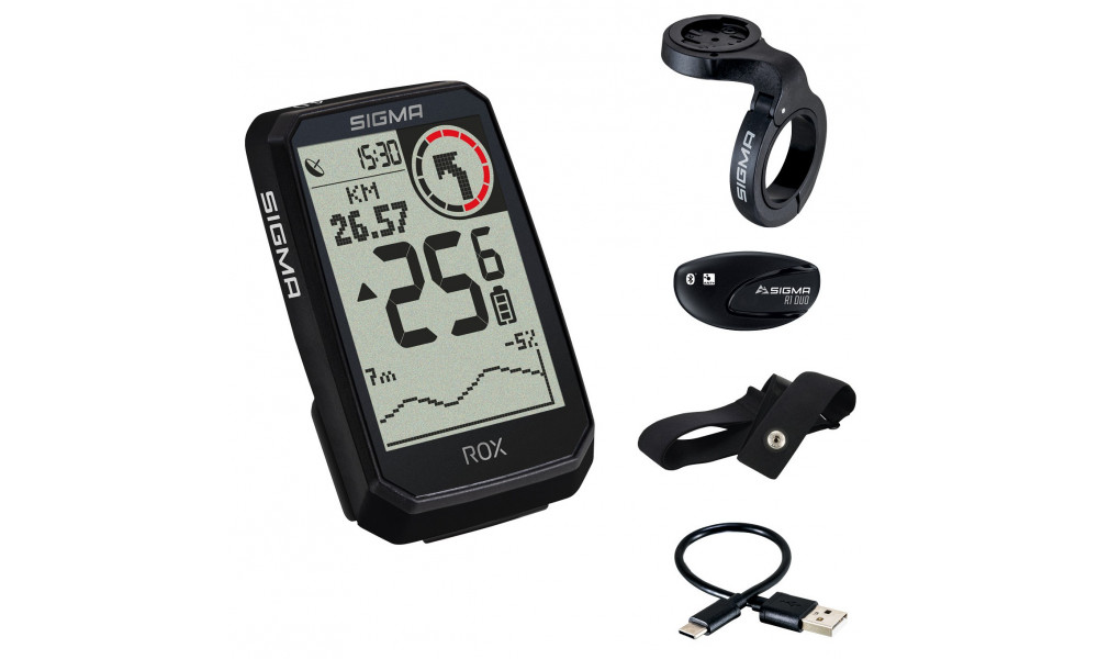 Bike computer SIGMA ROX 4.0 Endurance GPS Black HR Set - 1