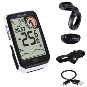 Bike computer SIGMA ROX 4.0 Endurance GPS White HR Set