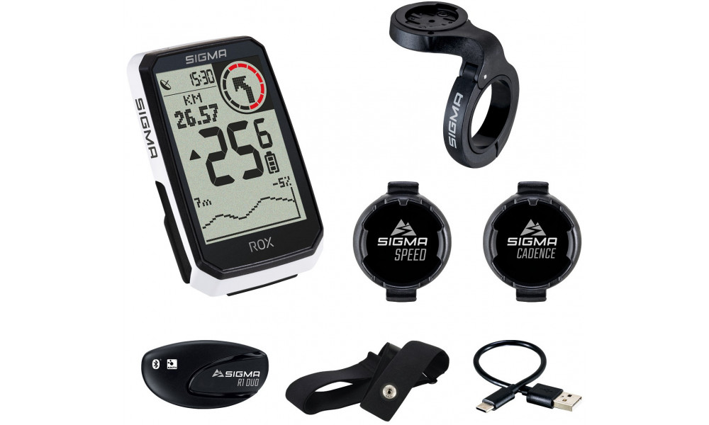 Bike computer SIGMA ROX 4.0 Endurance GPS White Sensor Set - 1