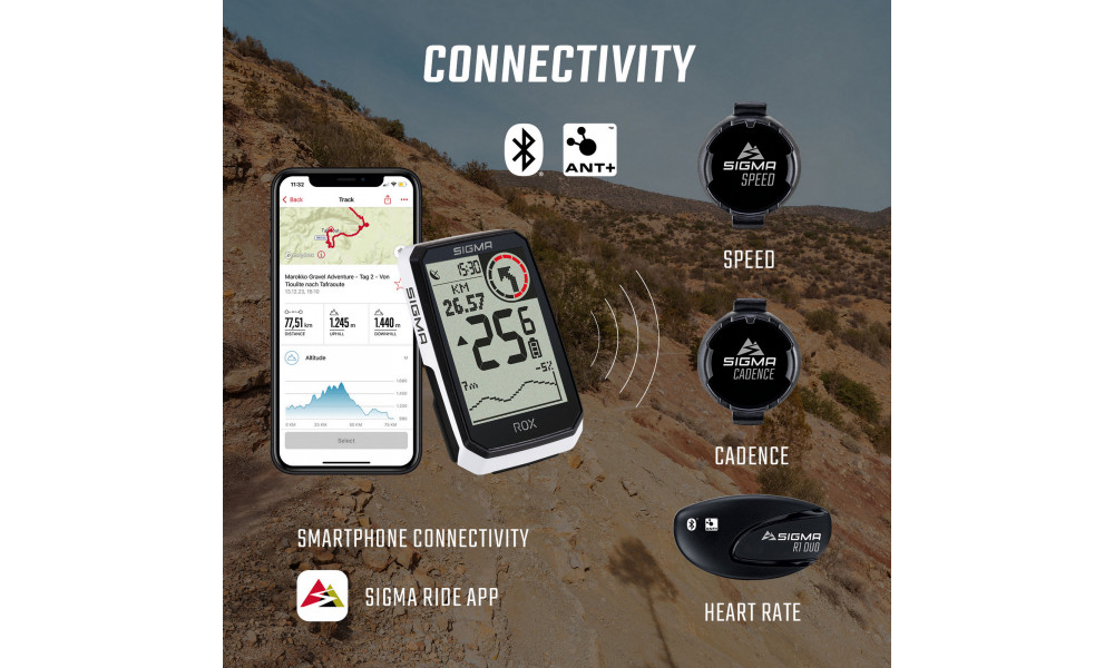 Bike computer SIGMA ROX 4.0 Endurance GPS White Sensor Set - 9