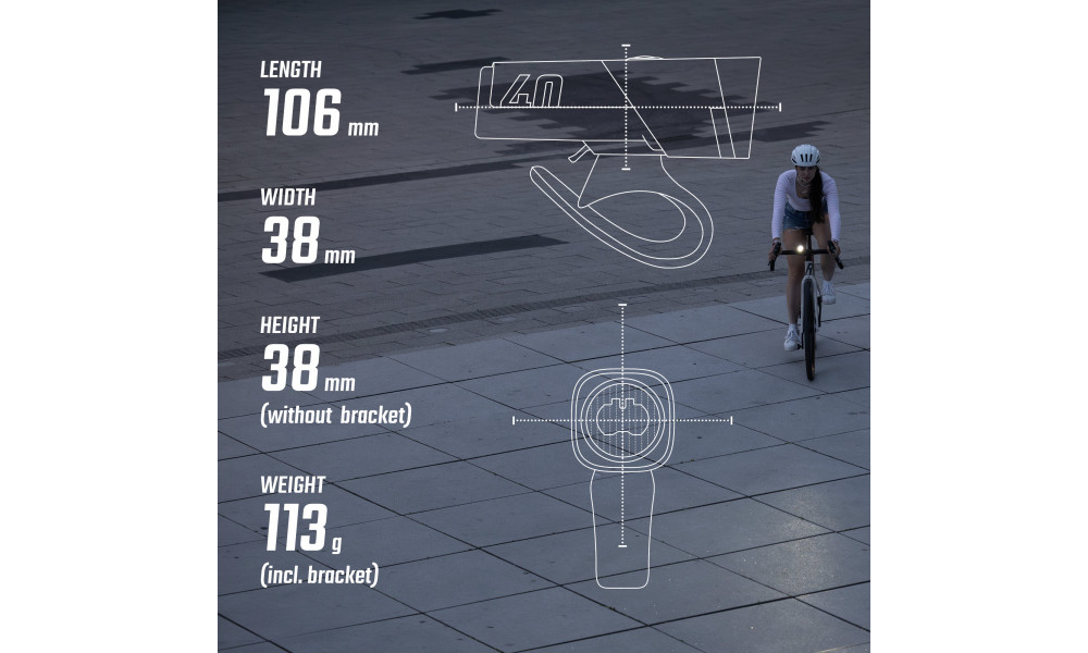 Передняя лампа Sigma AURA 40 USB - 8