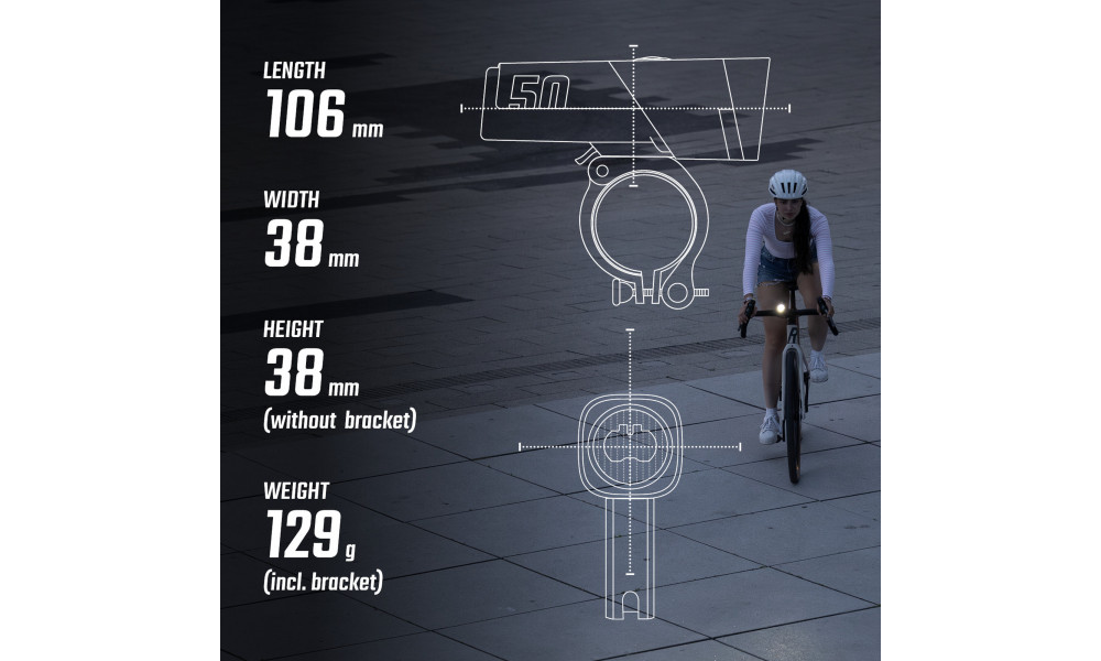 Передняя лампа Sigma AURA 50 USB - 9