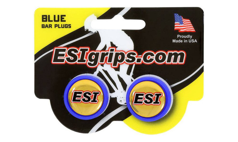 Handlebar end plugs ESI blue (pair) 