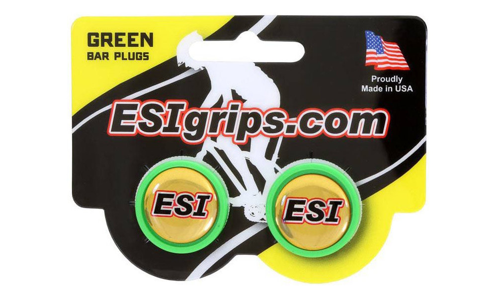 Handlebar end plugs ESI green (pair) 