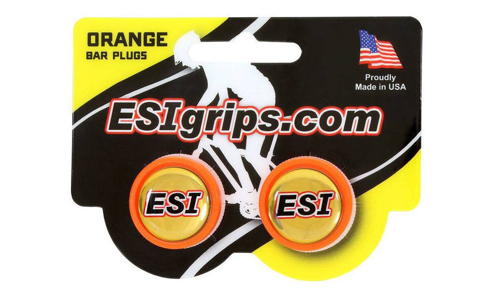 Handlebar end plugs ESI orange (pair) 