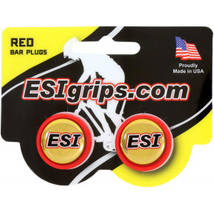 Handlebar end plugs ESI red (pair)