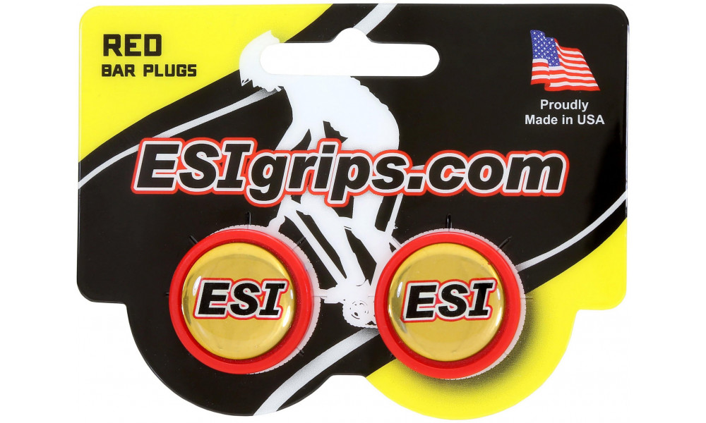 Handlebar end plugs ESI red (pair) 