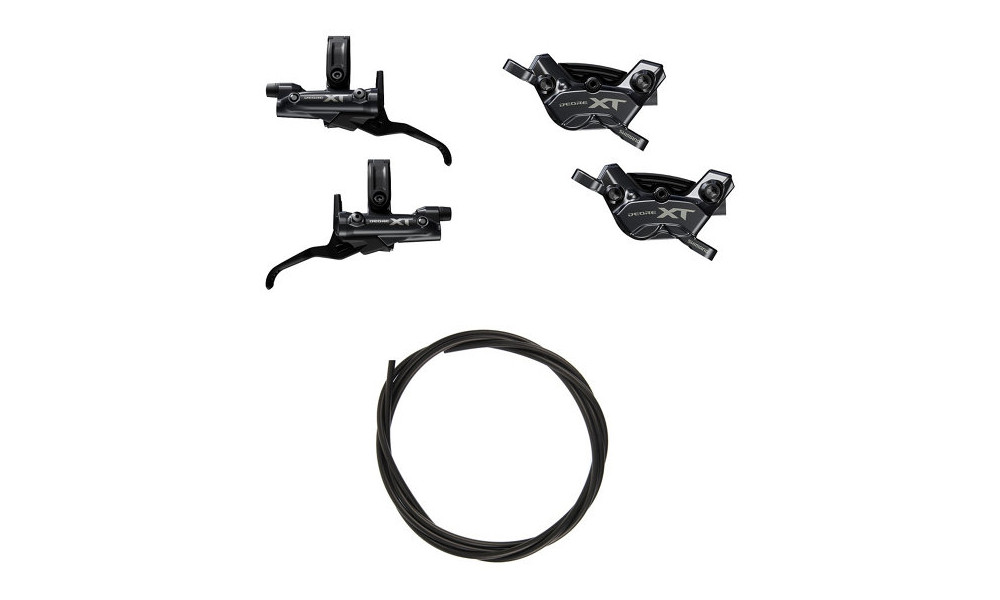 Disc brake set front and rear Shimano XT BL-M8200 (L) + BR-M8220 (F/R) 4-Piston J-Kit hydraulic post mount - 2