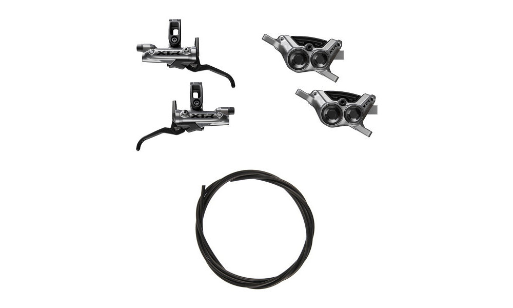 Disc brake set front and rear Shimano XTR BL-M9220 (L) + BR-M9220 (F/R) 4-Piston J-Kit hydraulic post mount - 2