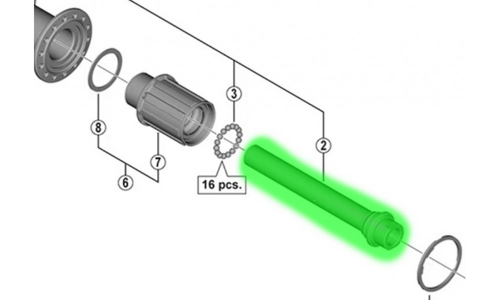 Ось задней втулки Shimano TIAGRA FH-MT400 142mm 