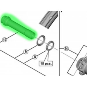 Front hub axle Shimano WH-M8100-TL-F15-B-275