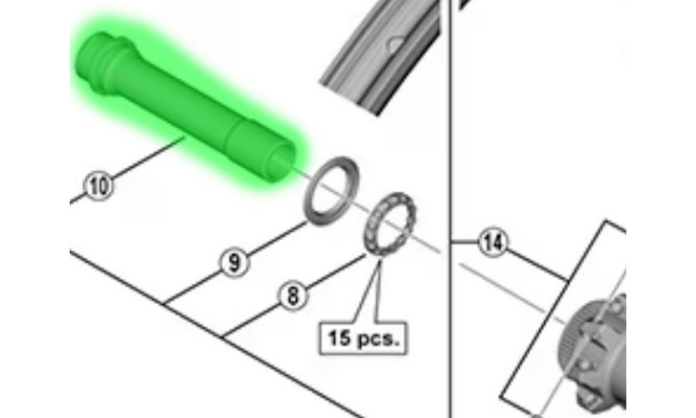 Front hub axle Shimano WH-M8100-TL-F15-B-275 