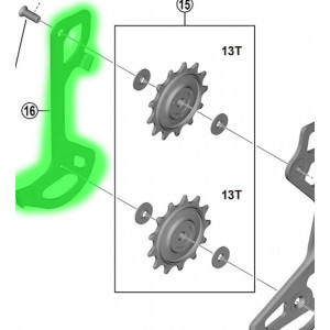 Inner plate for derailleur Shimano XTR Di2 RD-M9250 SGS