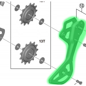 Outer plate for derailleur Shimano XTR Di2 RD-M9250 SGS