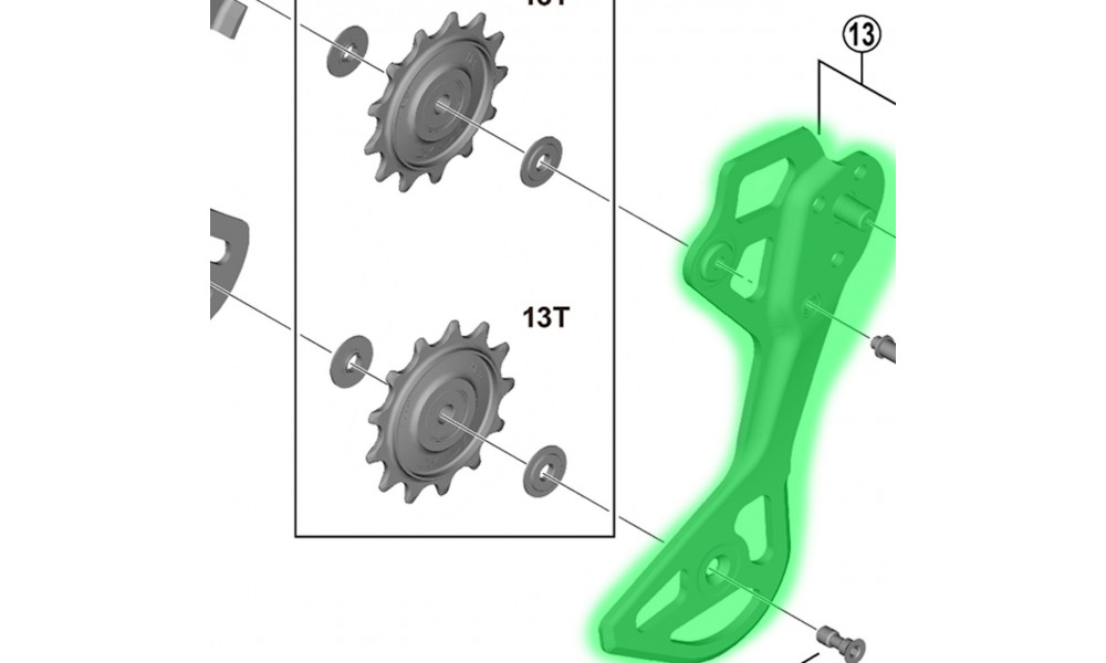 Outer plate for derailleur Shimano XTR Di2 RD-M9250 SGS 