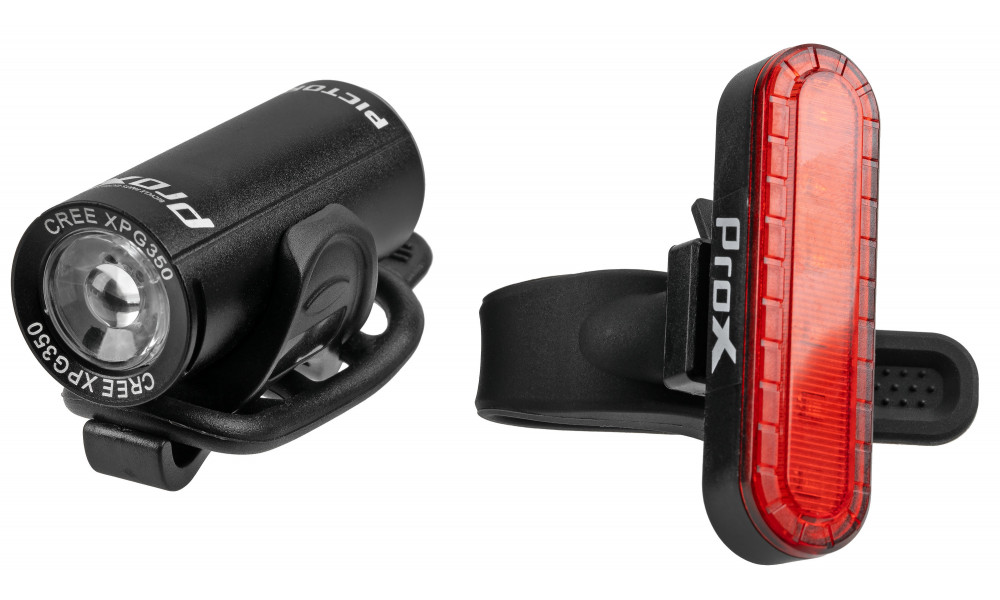 Light set ProX Pictor CREE 350Lm + 10Lm USB black - 4