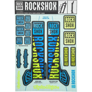 Комплект ремонта вилки Rockshox decal sticker 35mm Troy Lee Designs blue-yellow
