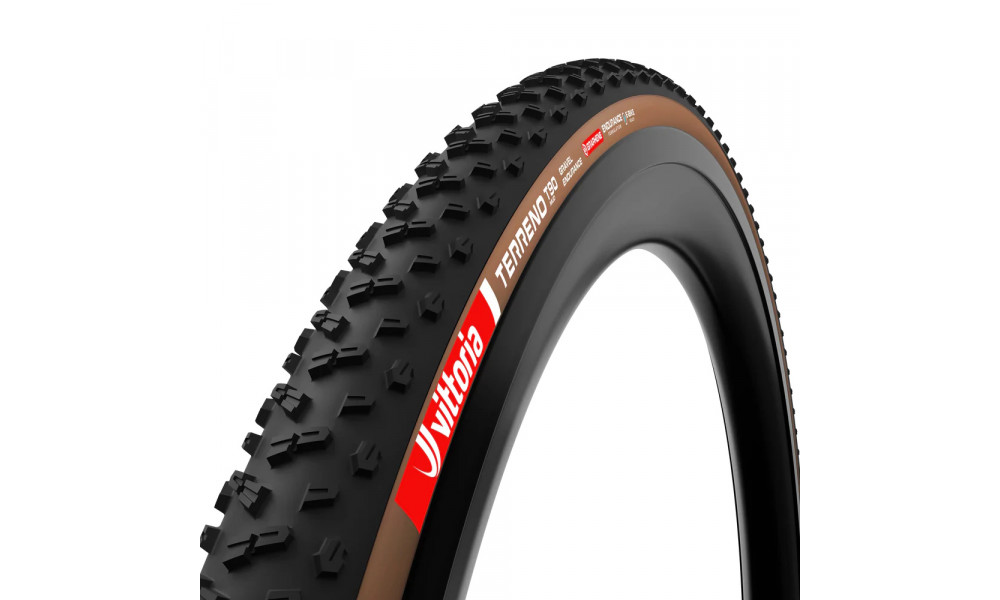 Tire 28" Vittoria Terreno T90 Mud G2.0 TLR Fold 700x45c / 45-622 Gravel Endurance brown-black - 1