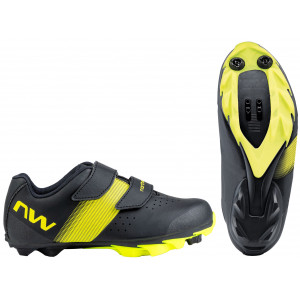 Cycling shoes Northwave Hammer Junior MTB XC black-yellow fluo