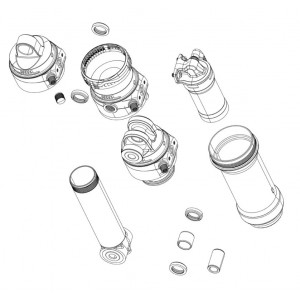 Запчасть ремонта заднего амортизатора Rockshox damper shaft assembly Super Deluxe RC/RCT/RTR R
